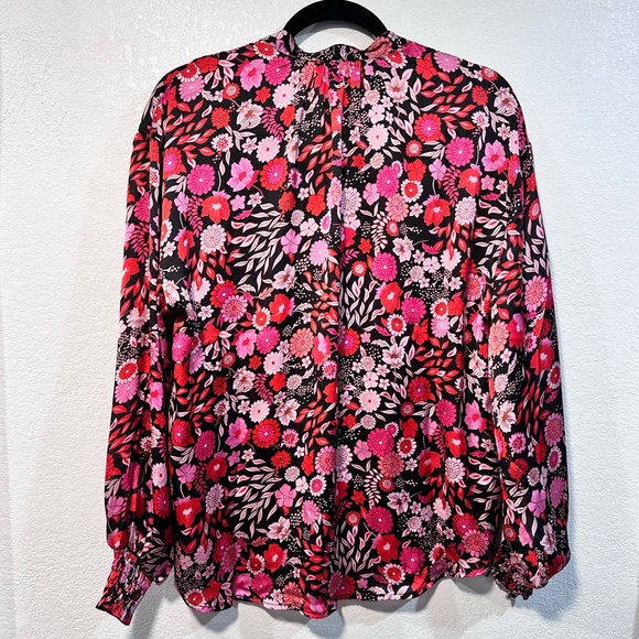 Chenault New Women's Multicolor Floral Long Sleeve Button Up Blouses Size M - Picture 2 of 4